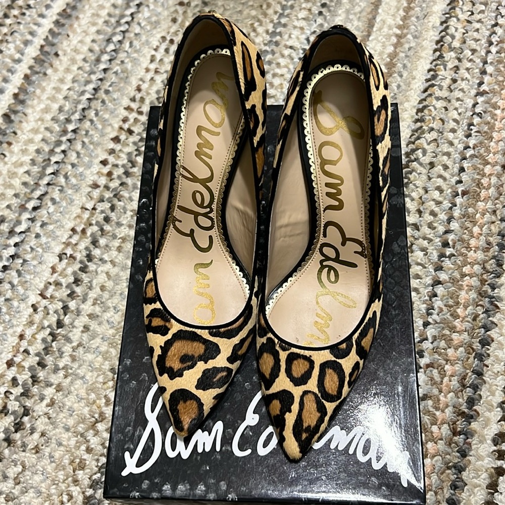 EUC Sam Edelman hazel leopard Brahma pumps